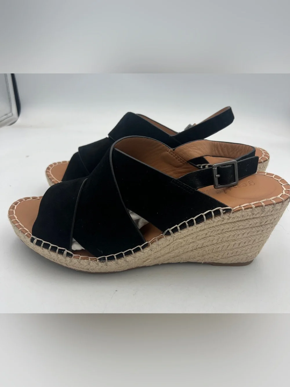 Gentle Souls/Kenneth Cole Espadrille Wedge Sandals Suede Straps Women’s US 9.5M